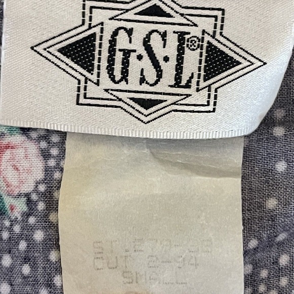 Vintage Women's G.S.L Size S Floral Polkadot Flutter Sleeve Blouse - Picture 6 of 7